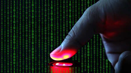 Fingerprint scanning technologyの写真素材