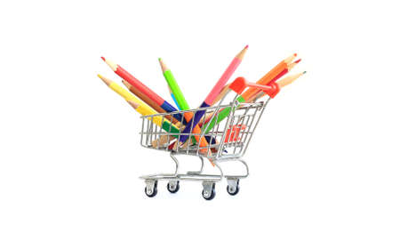 Color pencils on a white background.の写真素材