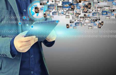 Businessman working on virtual screen.business concept,technology,managementの写真素材