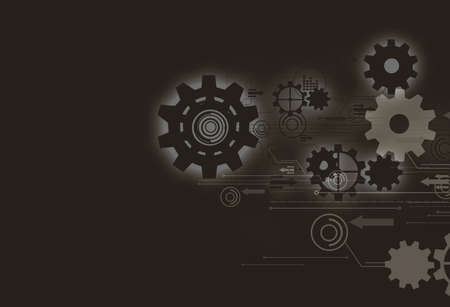 futuristic technology background,gear wheel on circuit boardの写真素材