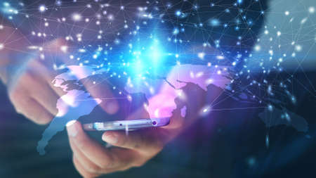 Social network concept.globalization business.の写真素材