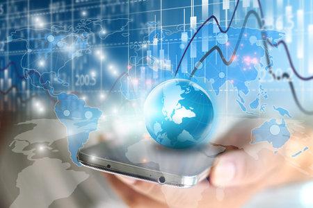 World map connected.Social network concept.globalization business.