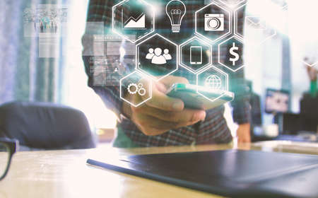 Social media,social network concept.の写真素材