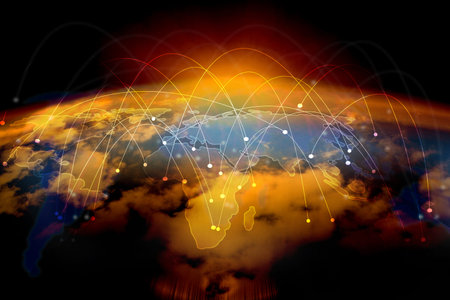 World map connected.Social network concept.globalization business.