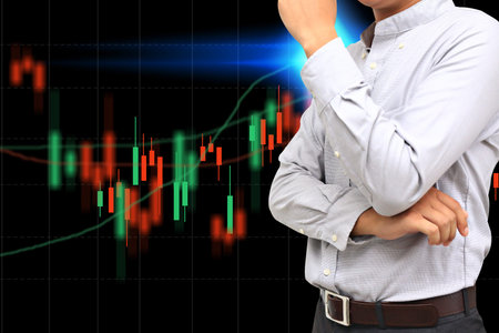 Business stock chart analysis. Trading graph, Financial concept
