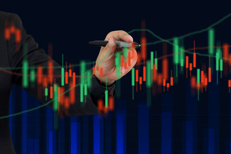Business stock chart analysis. Trading graph, Financial concept