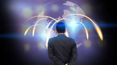 Business connection concept.social network, globalization business.の写真素材