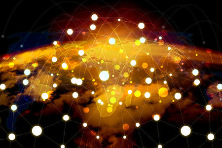 World map connected.Social network concept.globalization business.