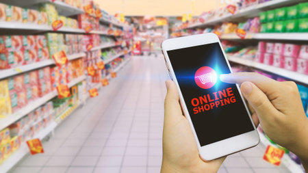 The Internet online shopping concept.