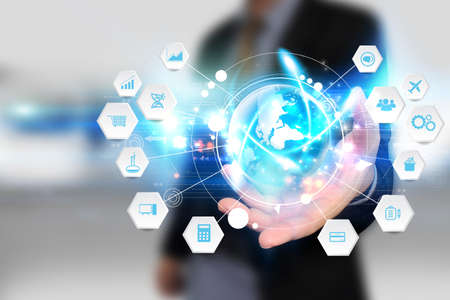 Global business connection. Social network concept Global business connection. Social network concept