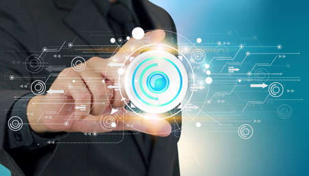 Social network and Digital technology conceptの写真素材