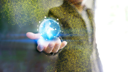 World connected, social network concept                               