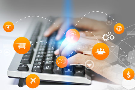 Social media concept.media marketing.の写真素材