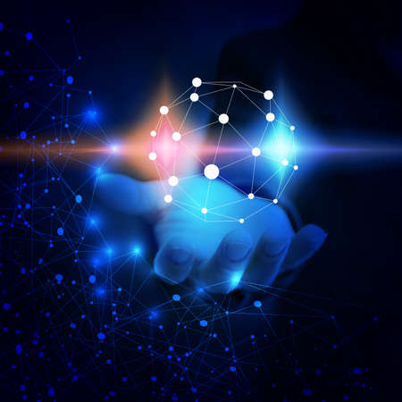 World connected. Abstract technology network.の写真素材