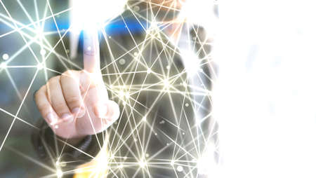 World connected. Abstract technology network.の写真素材