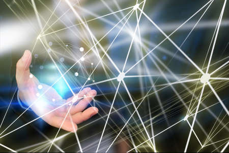 World connected. Abstract technology network.の写真素材