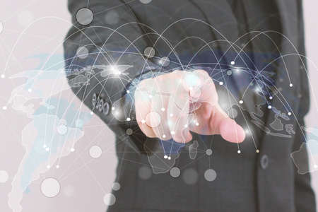 hand touch network.の写真素材