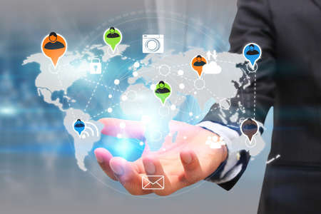 World map connected.Social network concept.globalization business.の写真素材