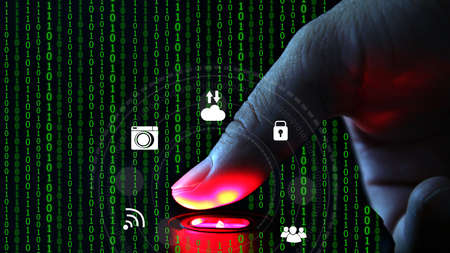 Fingerprint scanning technologyの写真素材