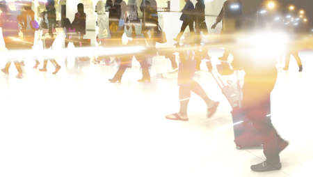  Passengers in airport, motion blurの写真素材