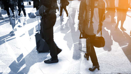  Passengers in airport, motion blurの写真素材
