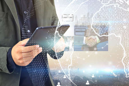 Globalization business communication. Business growth conceptの写真素材