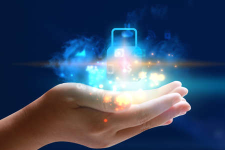 Cloud data security conceptの写真素材