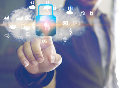 Cloud data security conceptの写真素材