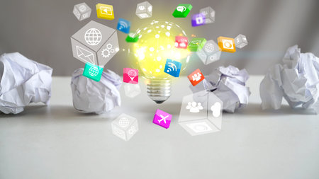 New idea concept, innovation and creativity                               