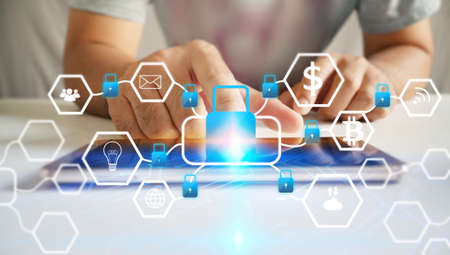 Cloud data security concept                               の写真素材