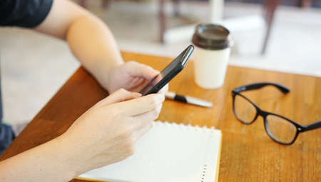 Hand using smartphone connecting, Social network concept.                                                 の写真素材