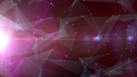 Network with nodes connected background. Technology concept