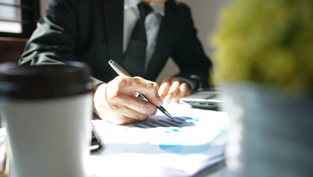 Businessman analysis stock exchange marketの写真素材