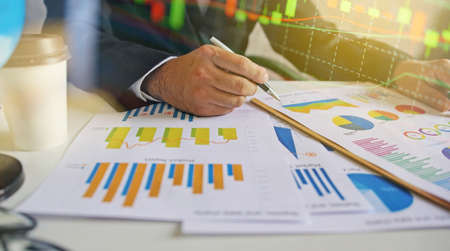 Businessman analysis stock exchange marketの写真素材