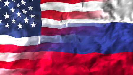 United States of America and Russia flag.の写真素材