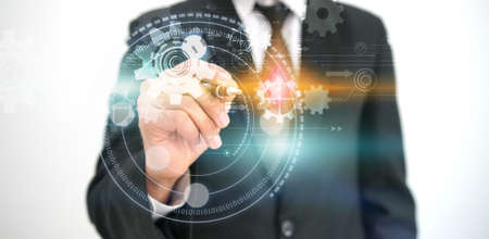 hand drawn point network connecting.の写真素材