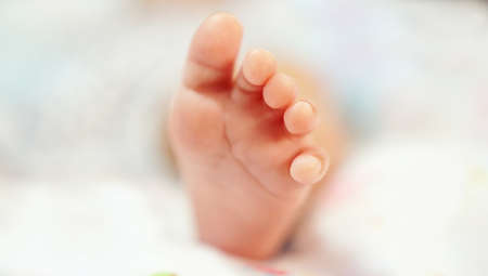 Baby feet. newborn の写真素材