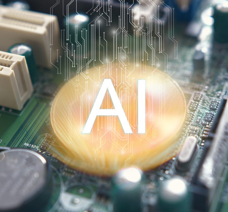 Abstract digital circuit background. AI(Artificial Intelligence) concept.             