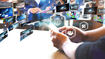 Social network concept.globalization business.
