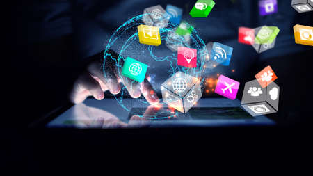 Social media concept.media marketing.の写真素材