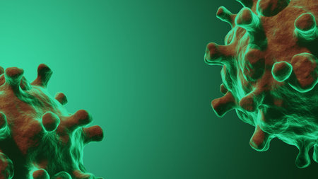 Coronavirus or COVID-19 infection concept. Viral disease epidemic, 3D illustration