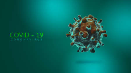 Coronavirus or COVID-19 infection concept. Viral disease epidemic, 3D illustrationの写真素材