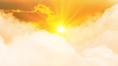 Beautiful sunrise sky above cloudsの写真素材