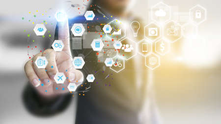 Social network concept.globalization business.
                               の写真素材