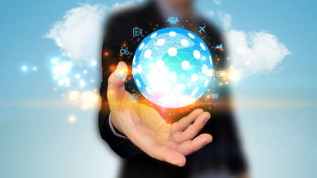 Business connection concept. social network concept.data communication
の写真素材