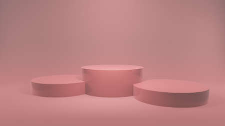 Podium stage for display or showcase.  Pastel colors scene, 3d illustrationの写真素材