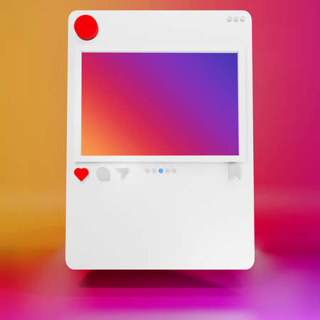 Template social media photo frame. 3d renderingの写真素材