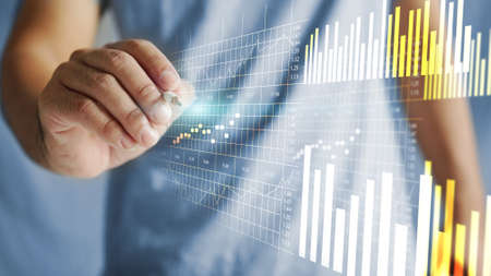 Businessman analysis business graph. Business Growth conceptの写真素材