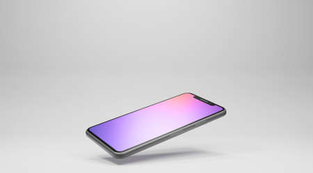 Modern smartphone in perspective view, 3d renderingの写真素材