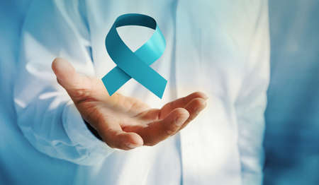 November prostate cancer awareness month blue ribbon. men cancer preventionの写真素材